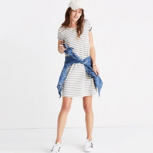 Madewell Dresses & Skirts - Madewell Retreat Stripe T-Shirt Dress Small Cotton